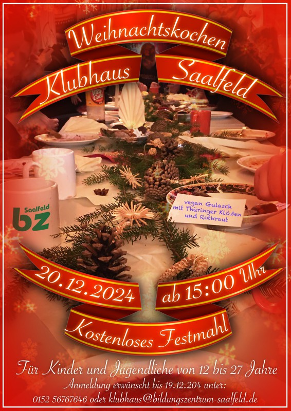Flyer Jahresabschluss- und Weihnachtsessen im Klubhaus
