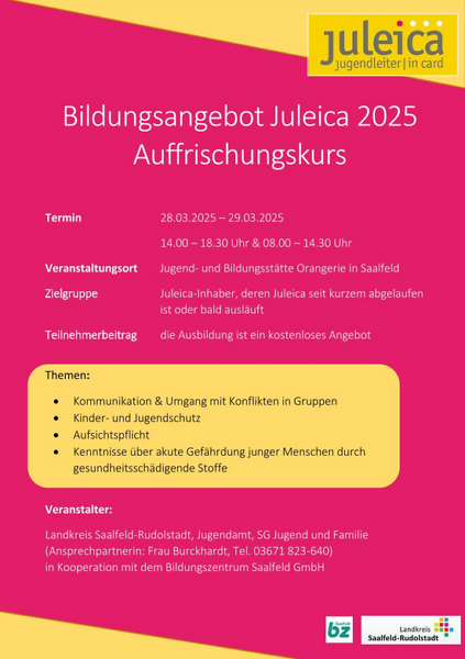 Auffrischungskurs für Inhaber der Jugendleitercard