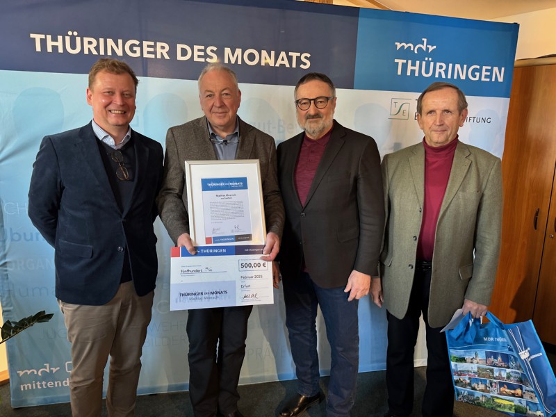 Mathias Moersch wird geehrt mit dem Titel Thüringer des Monats