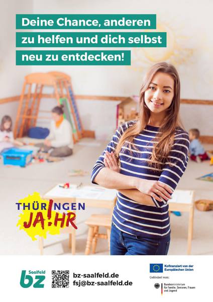 Flyer mit Frau für FSJ