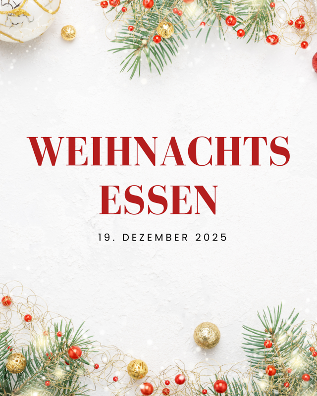 Weihnachtsessen 19.12.2025, festlicher Hintergrund
