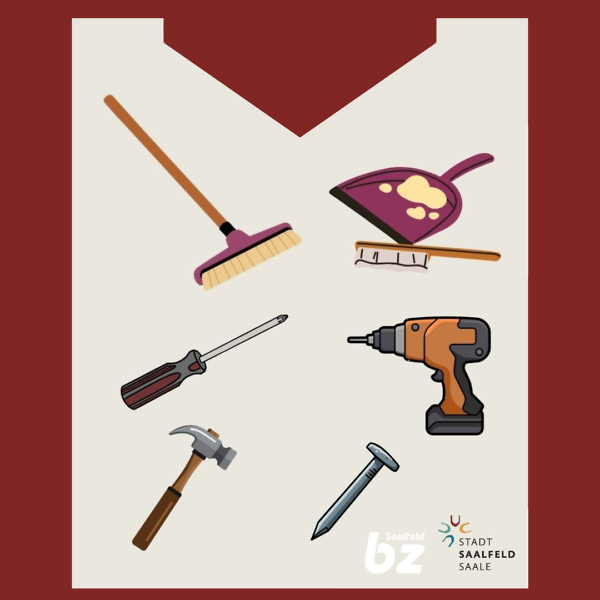 Werkzeug-Illustration: Schaufel, Schraubendreher, 